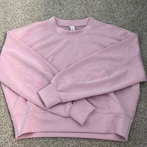 Lululemon Size 2 perfectly oversized Softstreme cropped crew pink peony